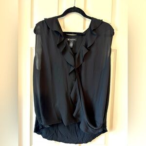 INC International Concepts, black sleeveless blouse